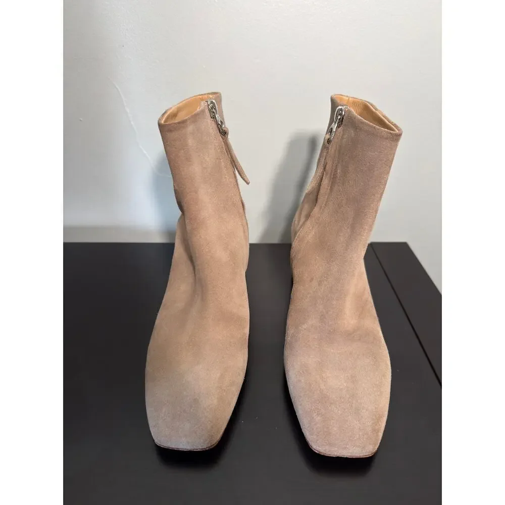 Aeyde Suede Ankle Boots Square Toe Block Heel Minimalist EU 38 US 7.5 8